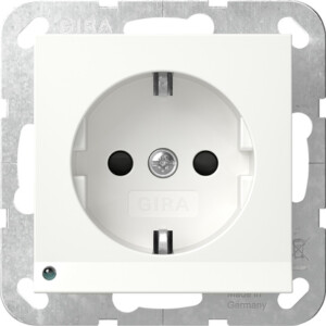 GIRA Schuko Sock  Led Light + Sh System 55 P White
