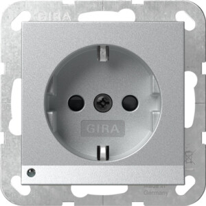 GIRA Schuko Sock  Led Light + Sh System 55 C Alum
