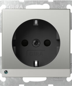 GIRA Schuko Sock  Led Light + Sh System 55 Stainl Steel(Lac )