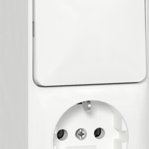 GIRA Combi Off/2-Way/Schuko Vert  + Mount Pl  Sm P White