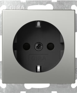 GIRA Schuko Sh W/O Cl  St System 55 Stainl Steel