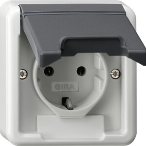 GIRA Schuko Hc + In Sp  (Uhs) Wp Sm Grey