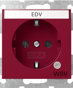 GIRA Schuko Sock  Ctrl L Gn + In Sp  Impr Wsv System 55 Red