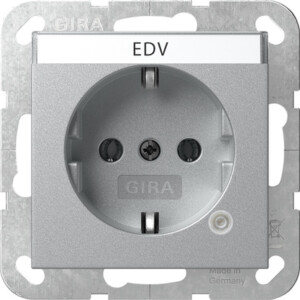 GIRA Schuko Sock  Ctrl L  + In Sp  System 55 C Alum