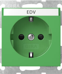 GIRA Schuko In Sp  + Sh System 55 Green