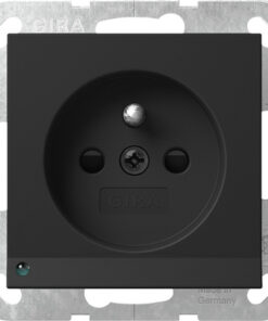 GIRA Sock  Earth Pin Led Light + Sh System 55 Black M