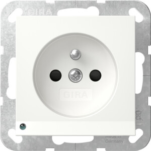 GIRA Sock  Earth Pin Led Light + Sh System 55 P White M