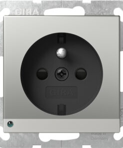 GIRA Sock  Earth Pin Led Light + Sh System 55 Stainl Steel(Lac )