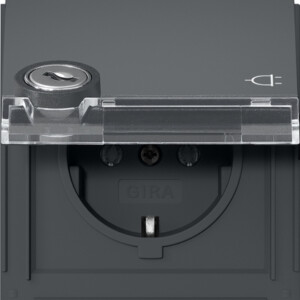 GIRA Schuko Hc Lock Id Lock + In Sp  Gira Tx_44 Anthra
