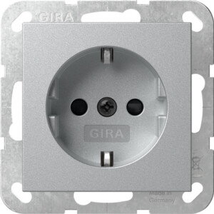 GIRA Schuko Sh W/O Cl  System 55 C Alum