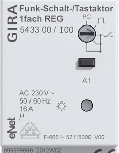 GIRA Wl Swit /M-C Act  1-G Dra Gira Enet