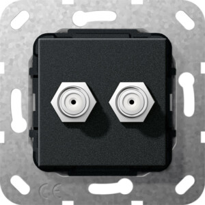 GIRA Sat F Jack 2-G G-Ch Insert Black M