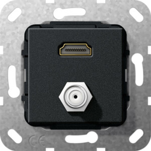 GIRA Hdmi Sat-F Jack Kppl  Insert Black M