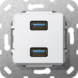 GIRA Usb 3 0 A 2-G G-Ch Insert P White