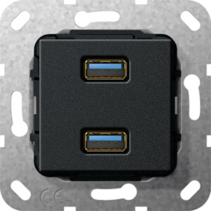 GIRA Usb 3 0 A 2-G Break Cab  Insert Black M