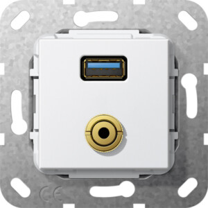 GIRA Usb 3 0 A M-Jack Break Cab  Insert P White