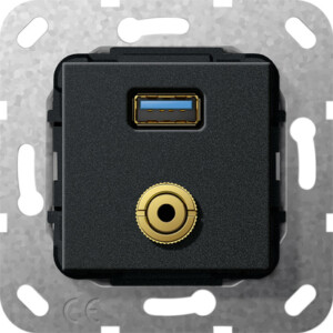 GIRA Usb 3 0 A M-Jack Break Cab  Insert Black M