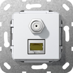 GIRA Mj Rj45 Cat 6A 10 Gbit Sat F Jack G-Ch Insert P White