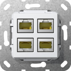 GIRA Mj Rj45 Cat 6A 10 Gbit 4-G G-Ch Insert P White