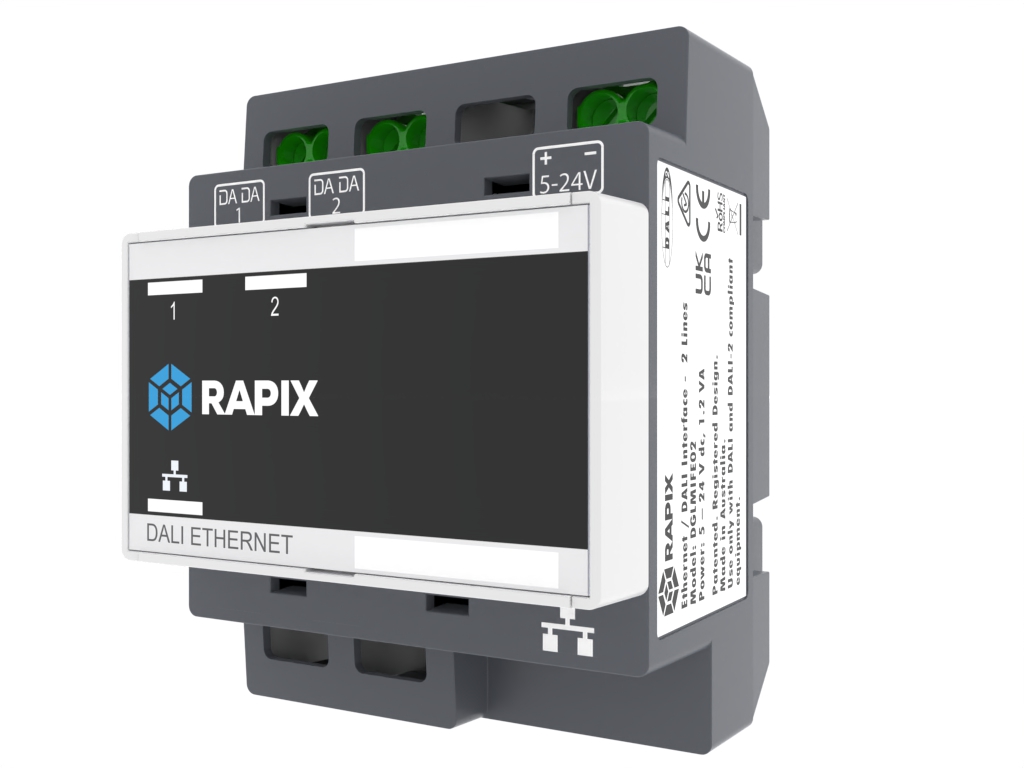 RAPIX DALI Ethernet Interface (EDID) - 2 DALI Lines - (Does not include DC Switch Mode Power Supply) - Image 2