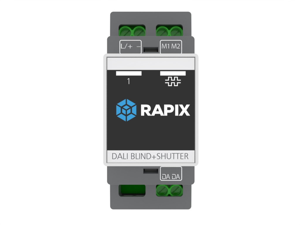 RAPIX DALI-2 DIN Blind and Shutter Relay - suitable for blind/curtain/shutter motors, AC and DC (New Product) (Available June 2023)