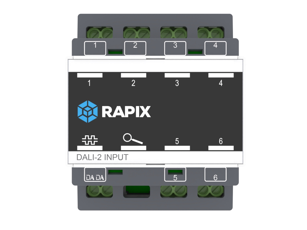 DALI-2 DIN Rail - Universal Switch Input module for inputs (Momentary switch, Toggle switch, or Dry Contact Motion Sensor)