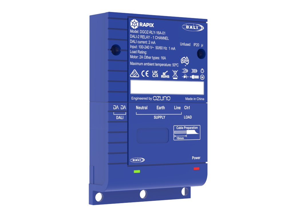 RAPIX DALI-2 One Channel Relay, 16Amp Inductive relay - Image 3