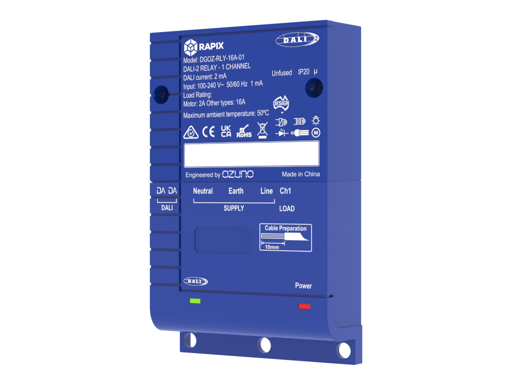 RAPIX DALI-2 One Channel Relay, 16Amp Inductive relay - Image 2