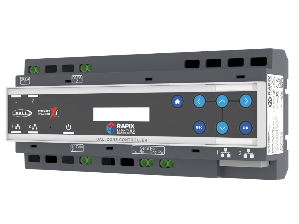 RAPIX LCS Zone Controller - 2 DALI Lines, Dual Ethernet, LCD Screen (Does not include DC Switch Mode Power Supply) - Image 3