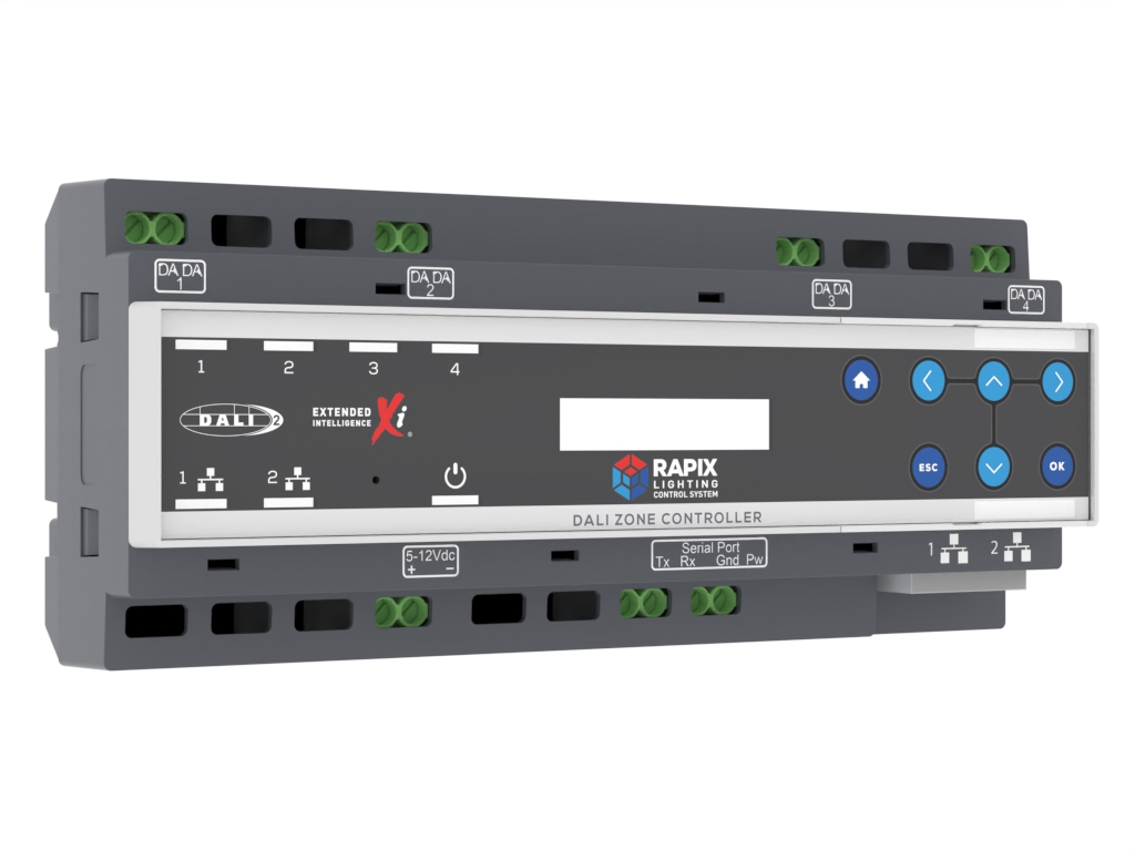 RAPIX LCS Zone Controller - 4 DALI Lines, Dual Ethernet, LCD Screen (Does not include DC Switch Mode Power Supply) - Image 4