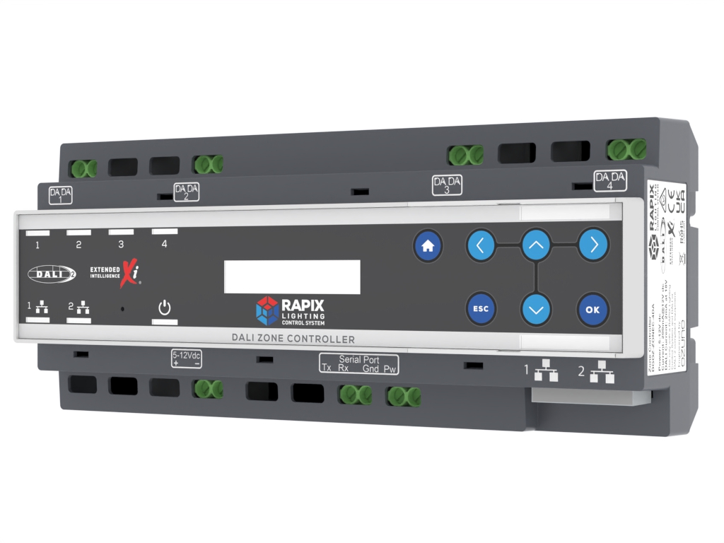 RAPIX LCS Zone Controller - 4 DALI Lines, Dual Ethernet, LCD Screen (Does not include DC Switch Mode Power Supply) - Image 2